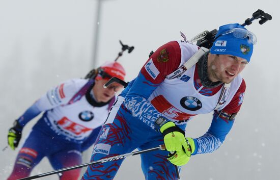 Биатлон. IV этап Кубка мира. Мужчины. Эстафета 