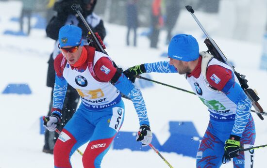 Биатлон. IV этап Кубка мира. Мужчины. Эстафета 