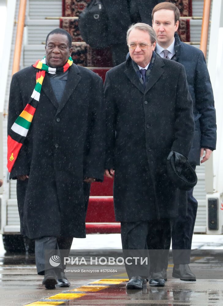 Прилет президента Республики Зимбабве Э. Мнангагва в Москву 