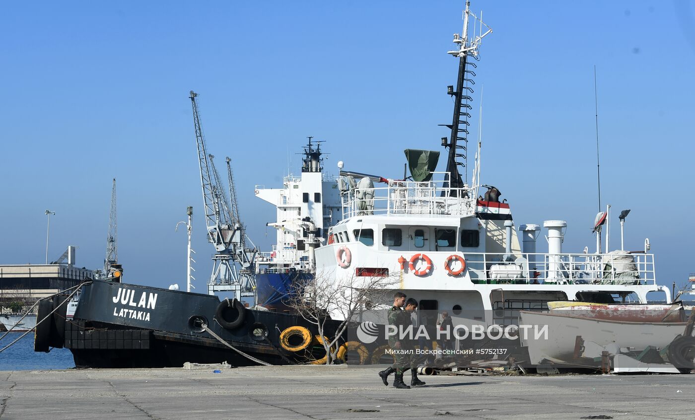 Морской порт Латакия в Сирии