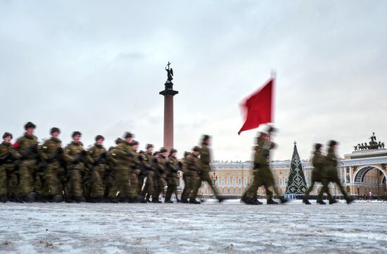Репетиция парада в честь 75-летия снятия блокады Ленинграда 
