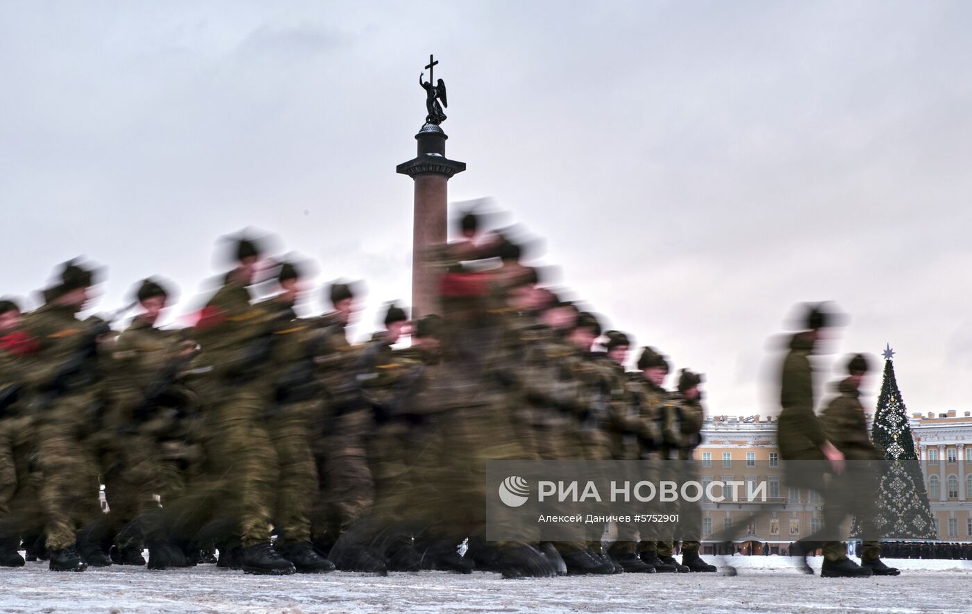 Репетиция парада в честь 75-летия снятия блокады Ленинграда 