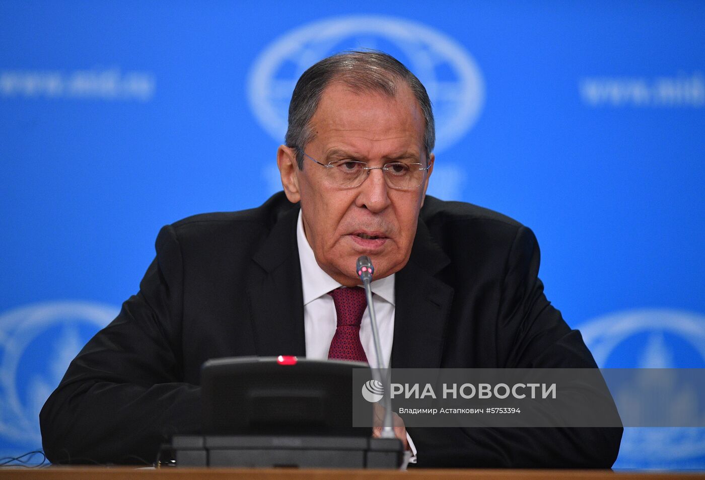 Министр иностранных дел РФ Сергей Лавров на пресс-конференции в Москве. Место: Россия, Москва. Автор: Владимир Астапкович/РИА Новости. Пресс-конференция главы МИД РФ С. Лаврова