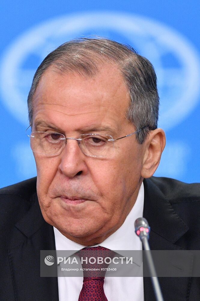 Министр иностранных дел РФ Сергей Лавров на пресс-конференции в Москве. Место: Россия, Москва. Автор: Владимир Астапкович/РИА Новости. Пресс-конференция главы МИД РФ С. Лаврова
