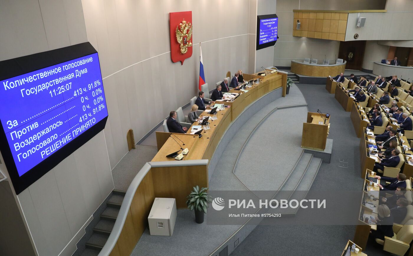 Пленарное заседание Госдумы РФ