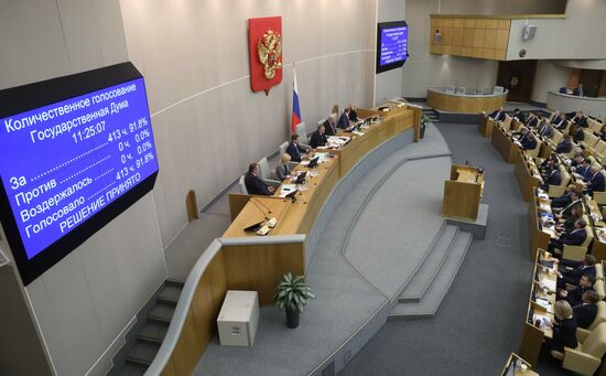 Пленарное заседание Госдумы РФ 