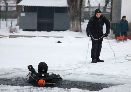 Учения МЧС в Донецке