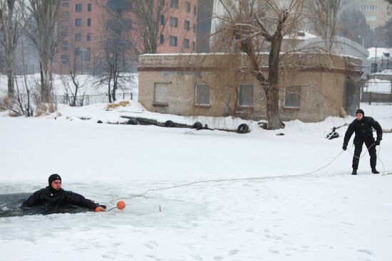 Учения МЧС в Донецке