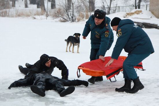 Учения МЧС в Донецке