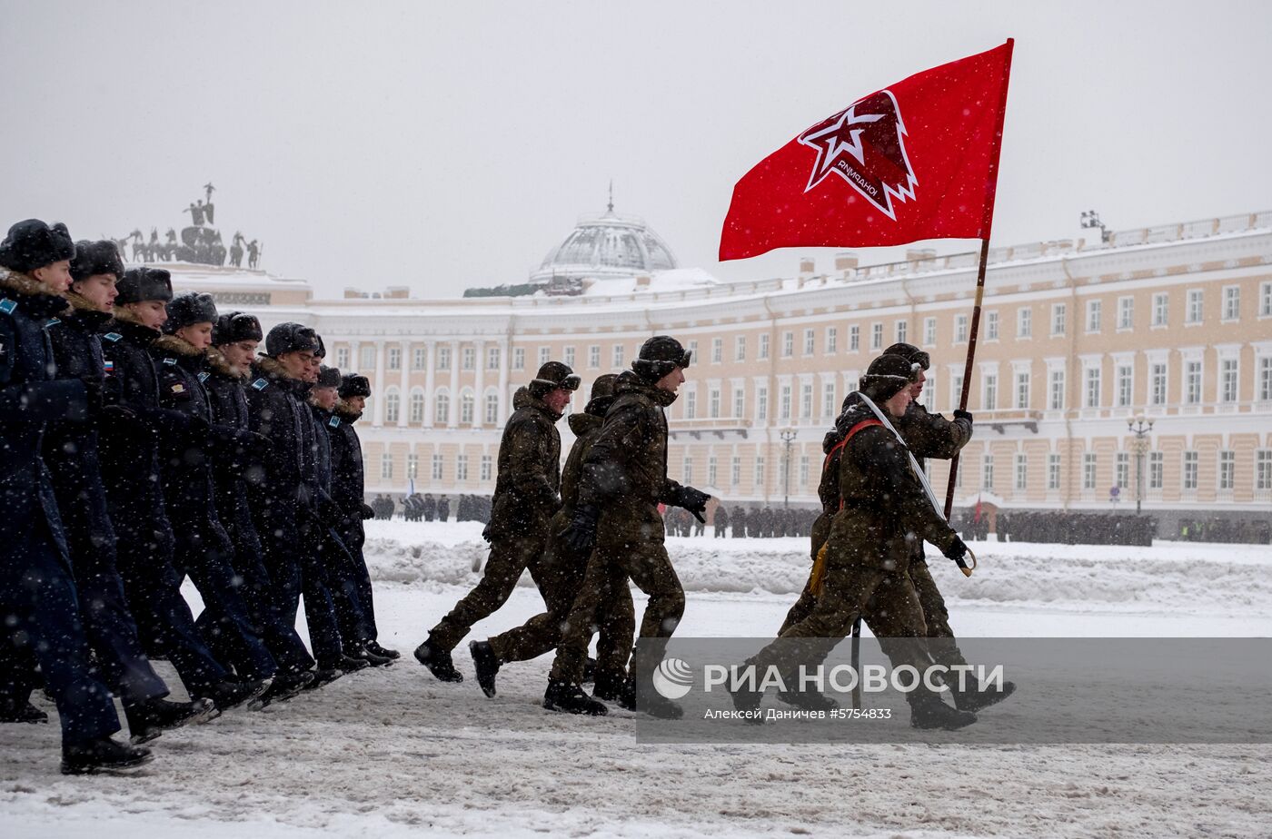 Репетиция парада в честь 75-летия снятия блокады Ленинграда