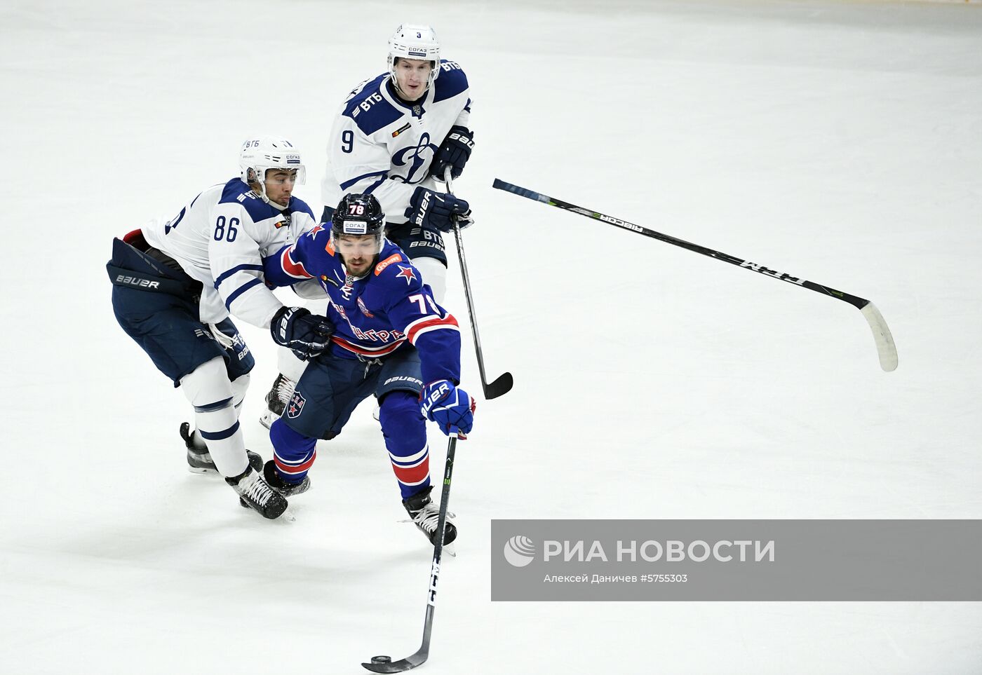 Хоккей. КХЛ. Матч СКА - "Динамо" (Москва)