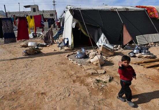 Лагерь сирийских беженцев в пригороде Хомса