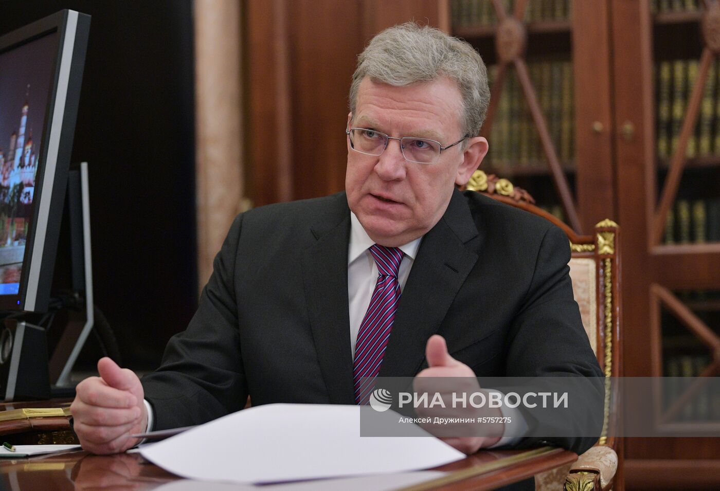 Президент РФ В. Путин встретился с главой Счетной палаты А. Кудриным