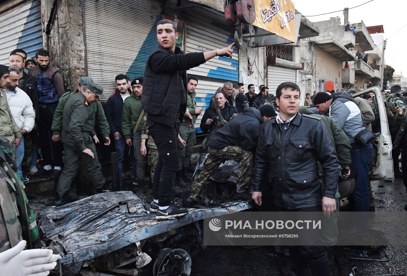 Взрыв заминированного автомобиля в Латакии