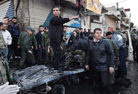 Взрыв заминированного автомобиля в Латакии