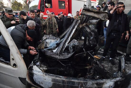 Взрыв заминированного автомобиля в Латакии