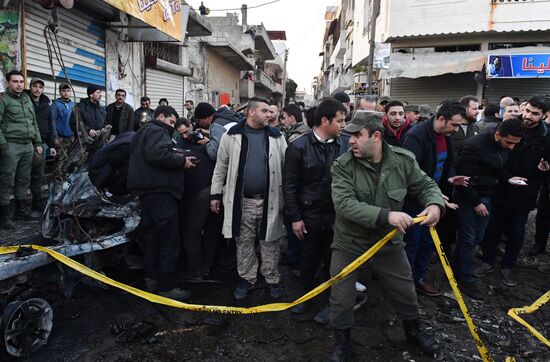 Взрыв заминированного автомобиля в Латакии