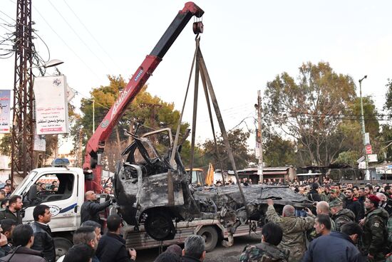 Взрыв заминированного автомобиля в Латакии