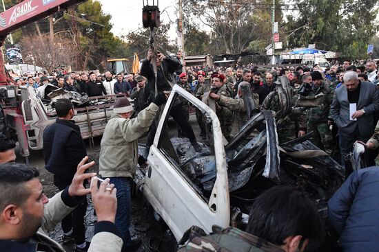 Взрыв заминированного автомобиля в Латакии