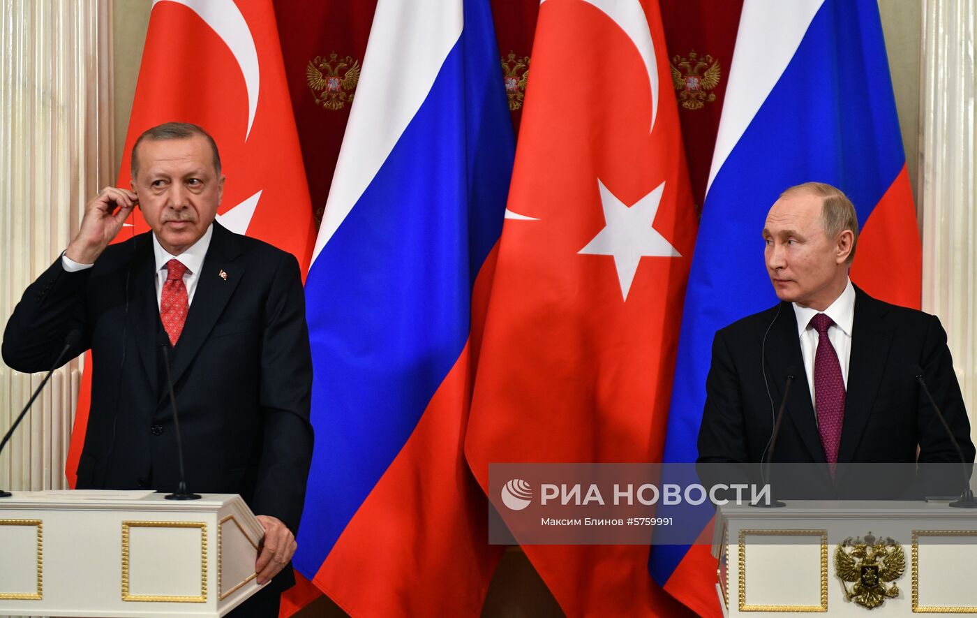 Встреча президента РФ В. Путина с президентом Турции Р. Т. Эрдоганом