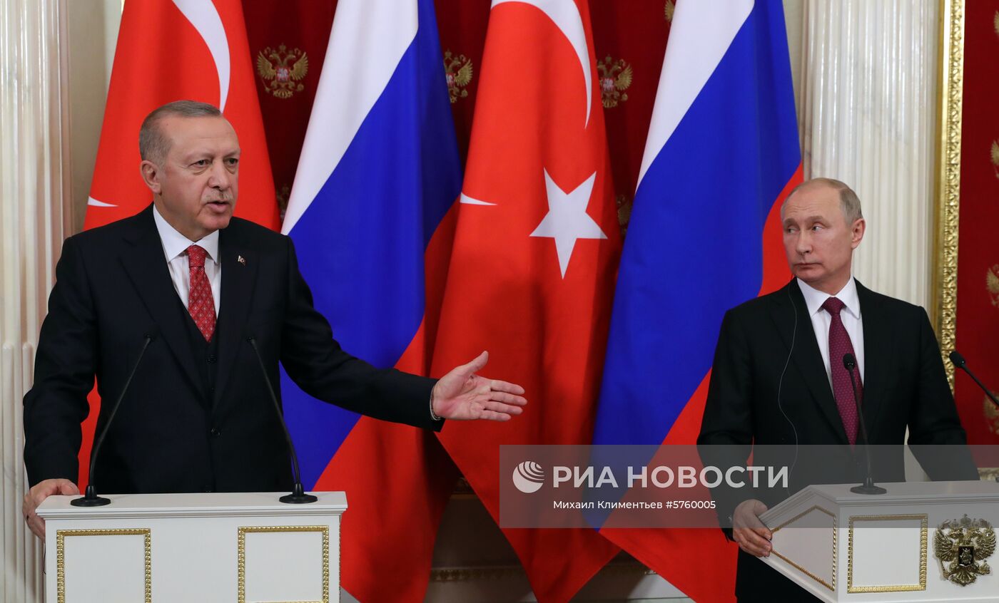 Встреча президента РФ В. Путина с президентом Турции Р. Т. Эрдоганом