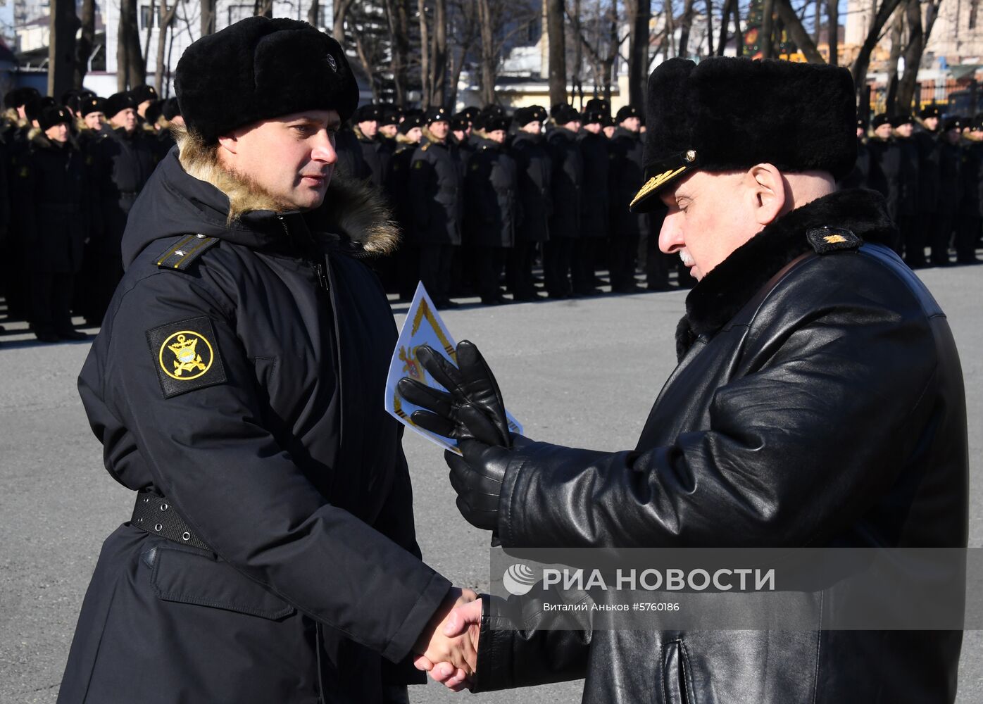 Встреча отряда боевых кораблей ТОФ в порту Владивостока