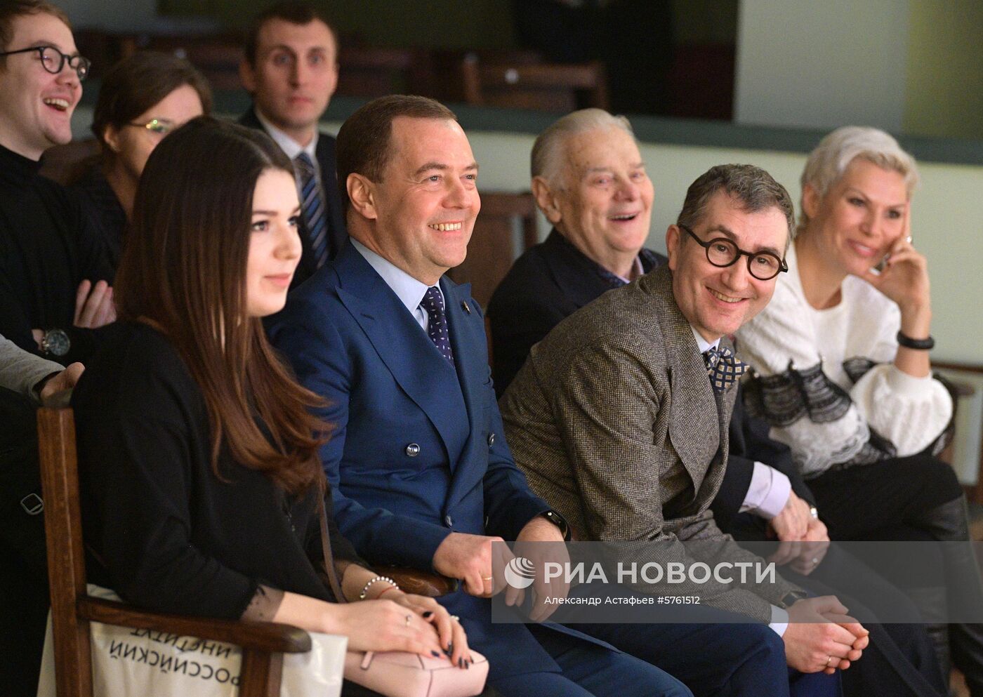Премьер-министр РФ Д. Медведв посетил Учебный театр ГИТИСа 
