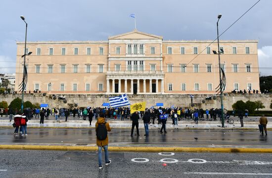 Акция протеста в Афинах