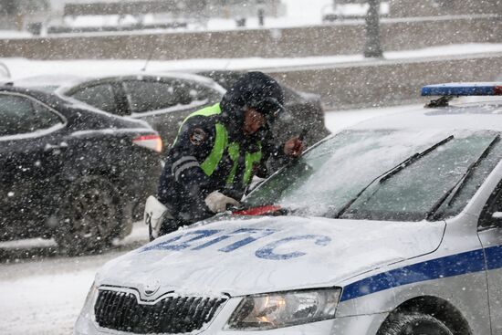 Снегопад в Москве 