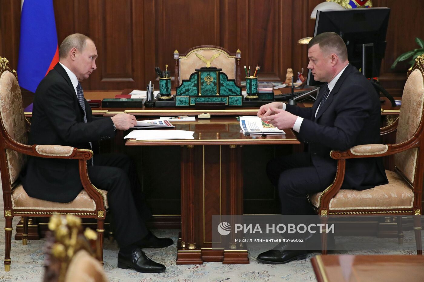Президент РФ В. Путин встретился с губернатором Тамбовской области А. Никитиным
