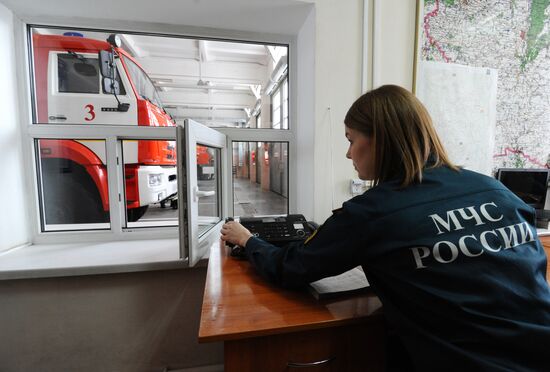 Работа пожарной части МЧС в Тамбове 