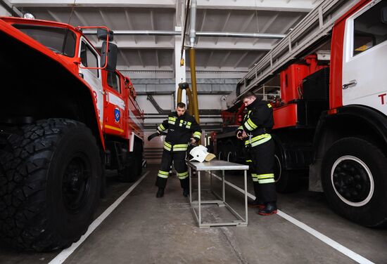 Работа пожарной части МЧС в Тамбове 