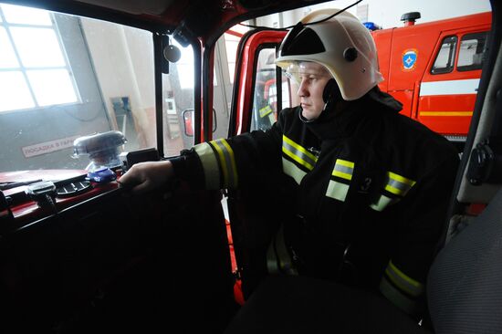 Работа пожарной части МЧС в Тамбове 