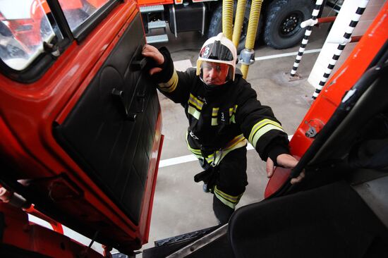 Работа пожарной части МЧС в Тамбове 