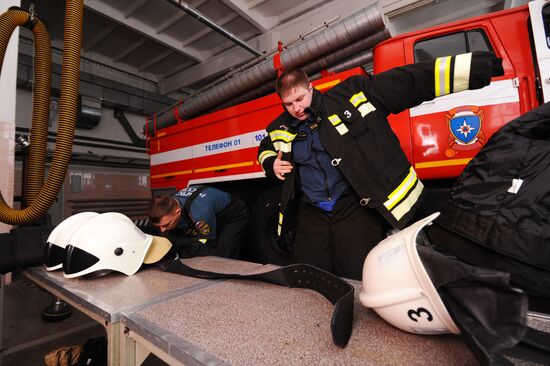 Работа пожарной части МЧС в Тамбове 