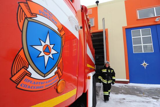 Работа пожарной части МЧС в Тамбове 