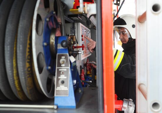 Работа пожарной части МЧС в Тамбове 