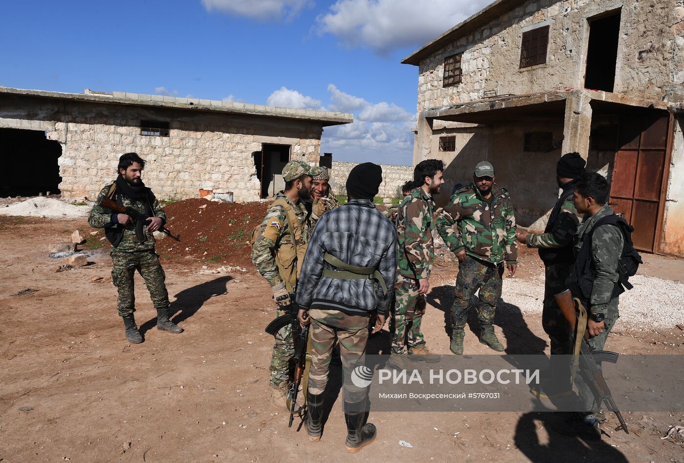 Позиции сирийской армии и ополчения в районе Алеппо