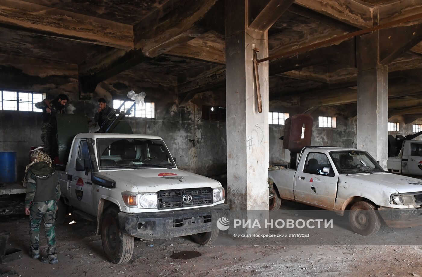 Позиции сирийской армии и ополчения в районе Алеппо