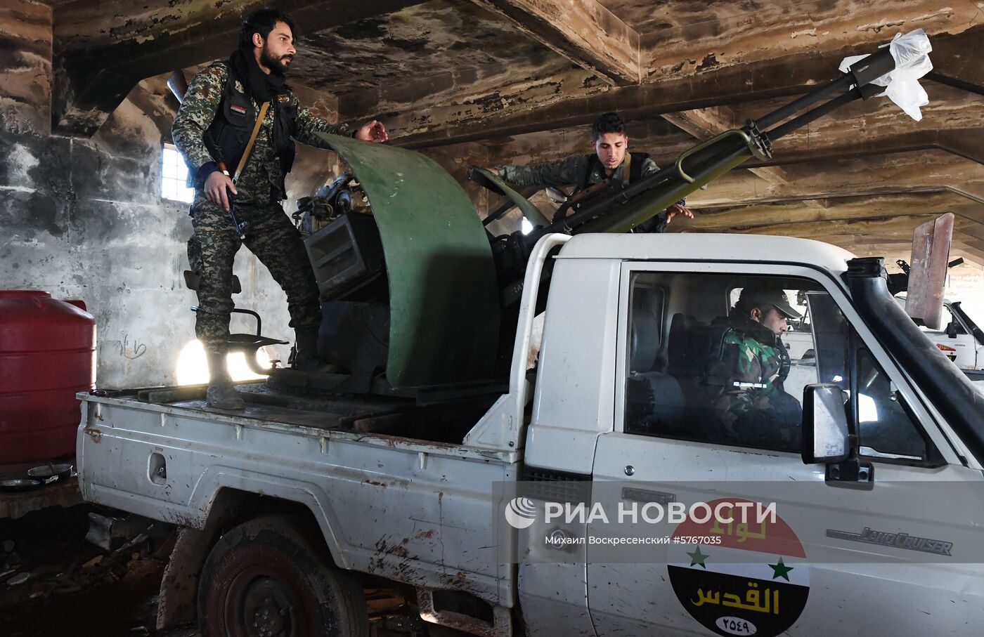 Позиции сирийской армии и ополчения в районе Алеппо