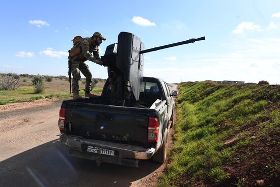 Позиции сирийской армии и ополчения в районе Алеппо