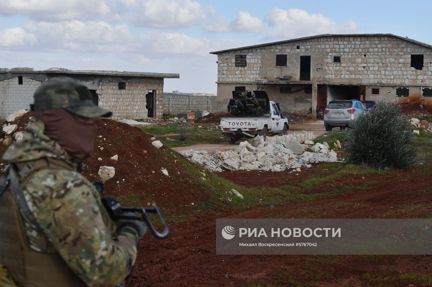 Позиции сирийской армии и ополчения в районе Алеппо