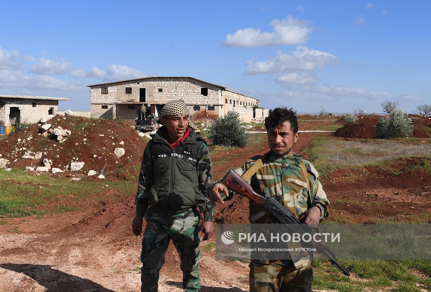 Позиции сирийской армии и ополчения в районе Алеппо