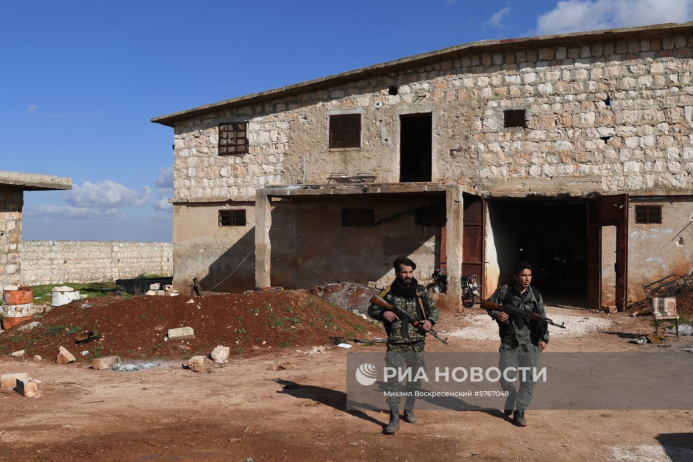 Позиции сирийской армии и ополчения в районе Алеппо