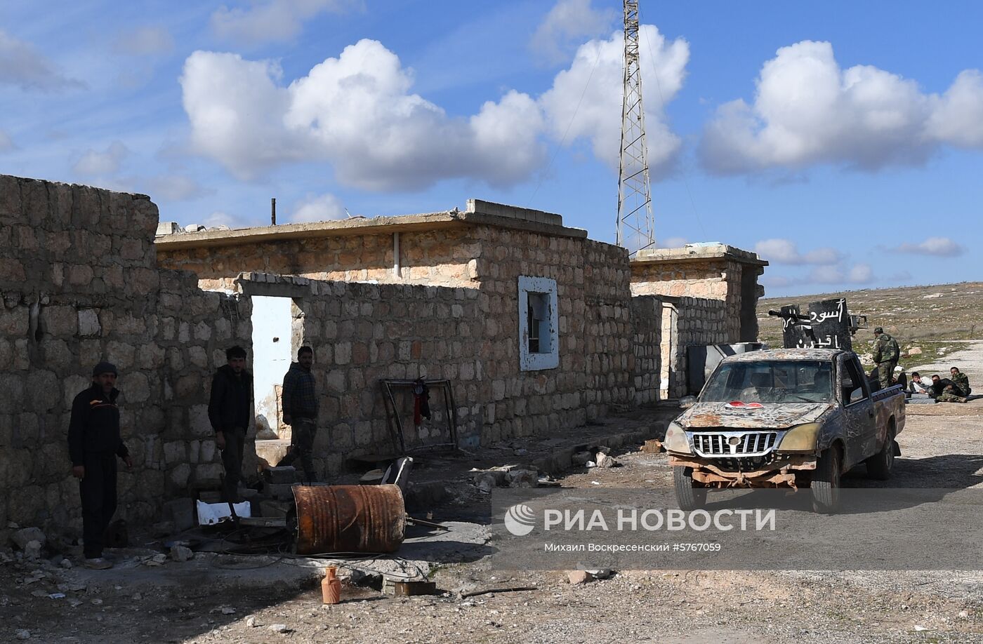 Позиции сирийской армии и ополчения в районе Алеппо