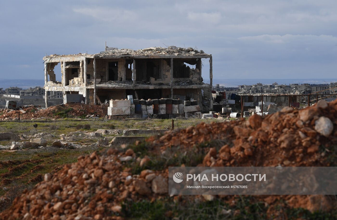 Позиции сирийской армии и ополчения в районе Алеппо