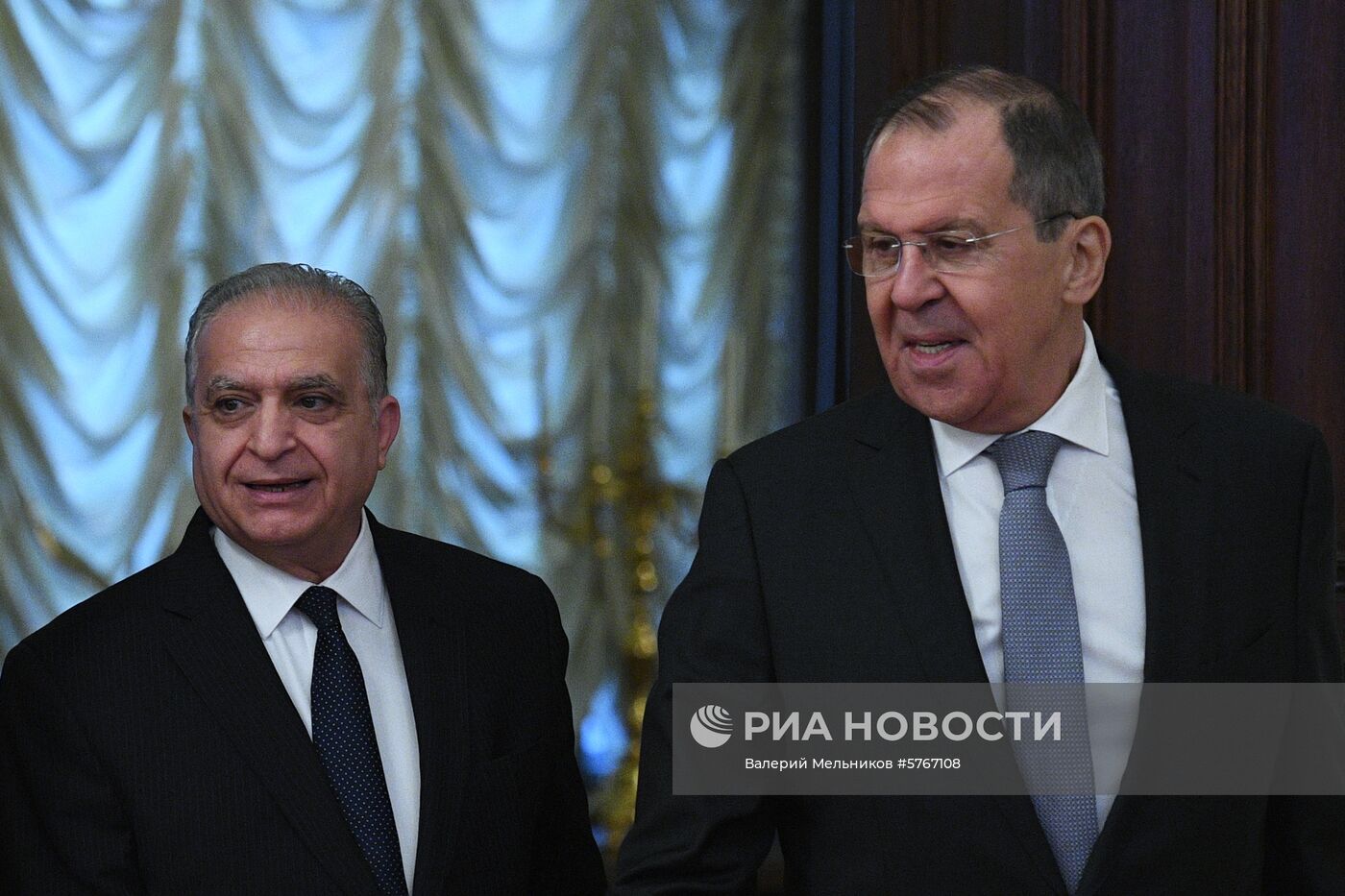 Встреча глав МИД РФ и Ирака С. Лаврова и Мухаммеда Али аль-Хакима