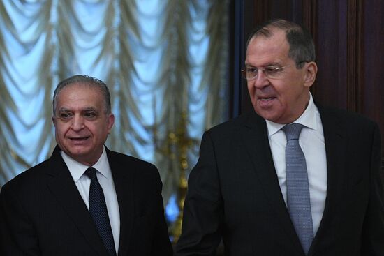 Встреча глав МИД РФ и Ирака С. Лаврова и Мухаммеда Али аль-Хакима