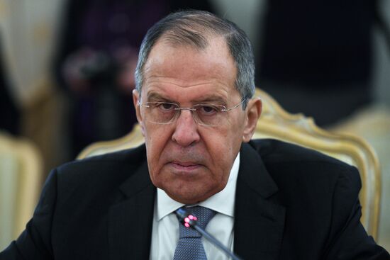 Встреча глав МИД РФ и Ирака С. Лаврова и Мухаммеда Али аль-Хакима