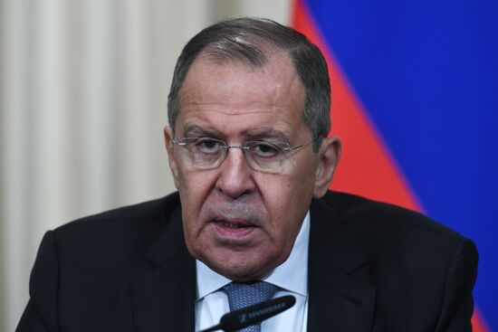 Встреча глав МИД РФ и Ирака С. Лаврова и Мухаммеда Али аль-Хакима